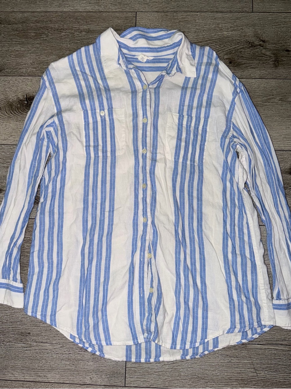 Caslon Blue & White Striped Button-Down Shirt